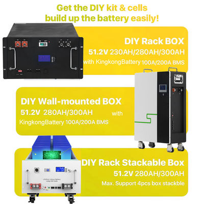 280Ah OEM 48V LiFePO4 باطری Box برای سیستم های ذخیره سازی انرژی DIY 16S Server Rack Unit
