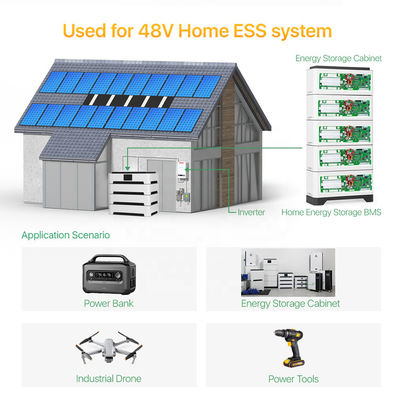 16S 48V Smart BMS برای ذخیره سازی سیستم خورشیدی 100A 200A سیستم مدیریت باتری LiFePO4