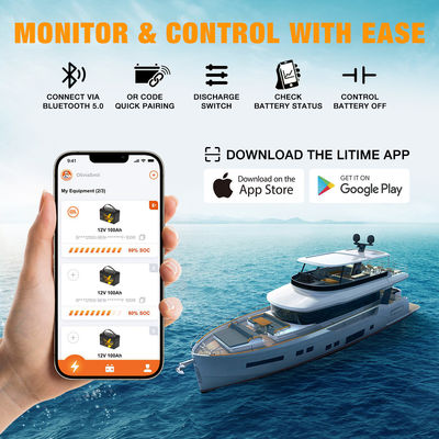بسته باتری Lifepo4 12V 24V 36V 48V 60V ولت لیتیوم یون باتری بسته برای قایق Rv Camper