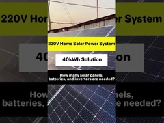 40 کیلووات ساعت نصب خورشیدی: 18 پانل (550 وات هرکدام) ، تولید روزانه ~ 39.6 کیلووات ساعت. خانه ها را با انرژی پاک برق می دهد. 