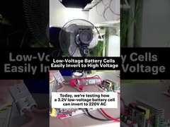 3.2V→220V آزمایش: اینورتر MPPT جریان بالا شروع فن را کنترل می کند. AC پایدار از باتری کوچک
